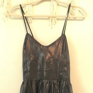 Black/metallic midi dress